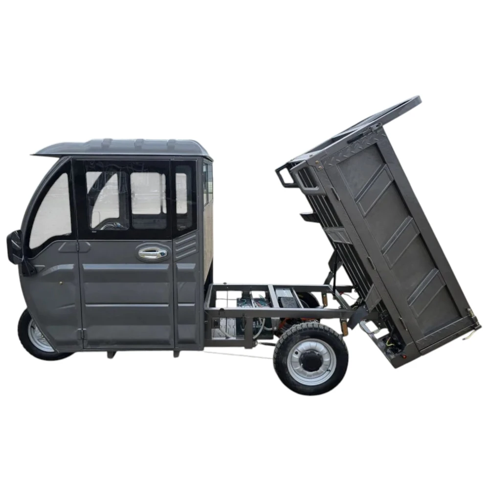Грузовой электротрицикл Yasmand Гидравлика С900 Кабина 1500W 60V45Ah Черно-серый 8